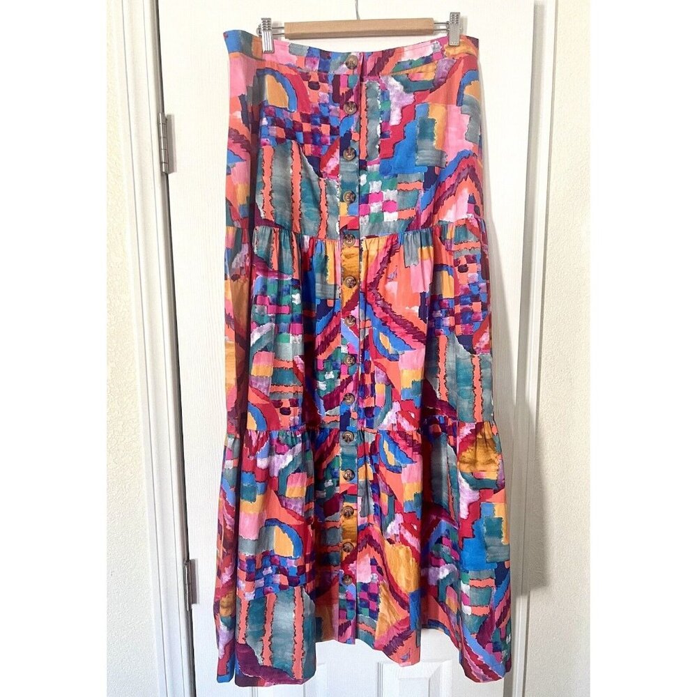 Johnny Was Summer Daydream Maxi Skirt Cotton Poplin XL NWT Boho - Picture 1 of 9